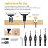 Woodworking Countersunk Head Drill And Chamfering One Piece Hexagonal Handle Countersunk Fried Dough Twist Drill