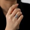 Teamer Węzeł Czarownicy Pierścionek ze Stali Nierdzewnej dla Kobiet Krzyż Wiccański Pierścionek z Węzłem Celtyckim Amulet Czarodziejstwa Dobrego Szczęścia Ochrony Prezent Urodzinowy