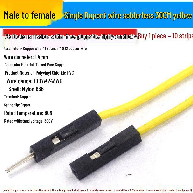 10/20/30CM Dupont Jumper Wires: Female to Female, Male to Female, Male to Male Pin Header Leads