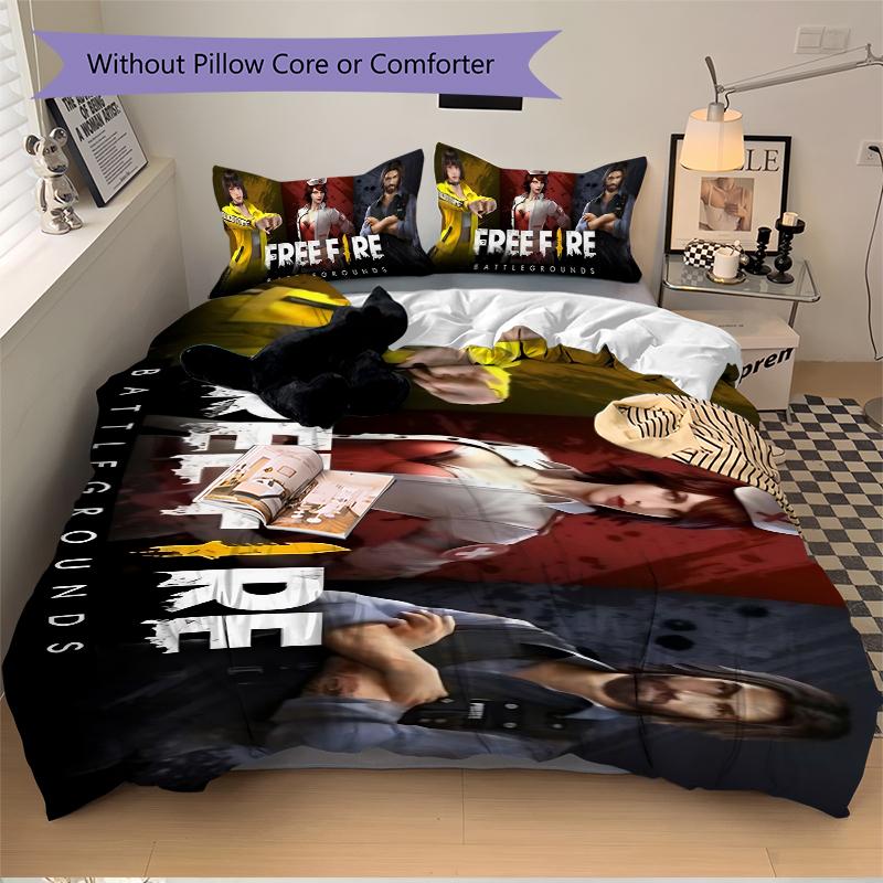 Free Fire Urban Battle Printed 3pcs Bedding Set Soft Microfiber 1 Duvet Cover And 2 Pillowcases Home Bedroom Decor Xmas Gift K1785