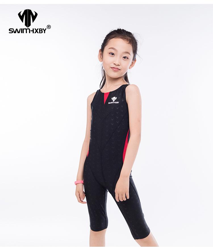 Hongxing Baiya Girls' Quick-Dry Sleeveless One-Piece Swimsuit for Students