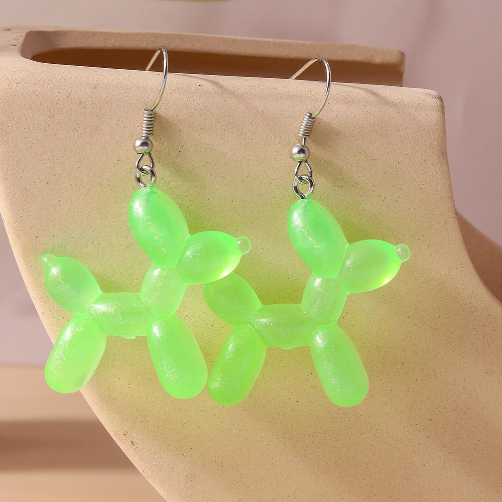 Cute Colorful Ballon Dog Drop Earrings for Women Girls Cartoon Animal Dangle Earrings Party Holiday Jewelry Gifts