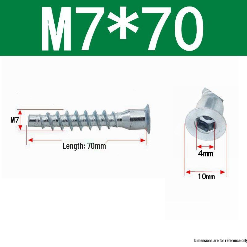 Parafusos Auto-atarraxantes para Madeira com Cabeça Escareada e Soquete Hexagonal Overmountain M5/M6/M7 para Reparo de Móveis.