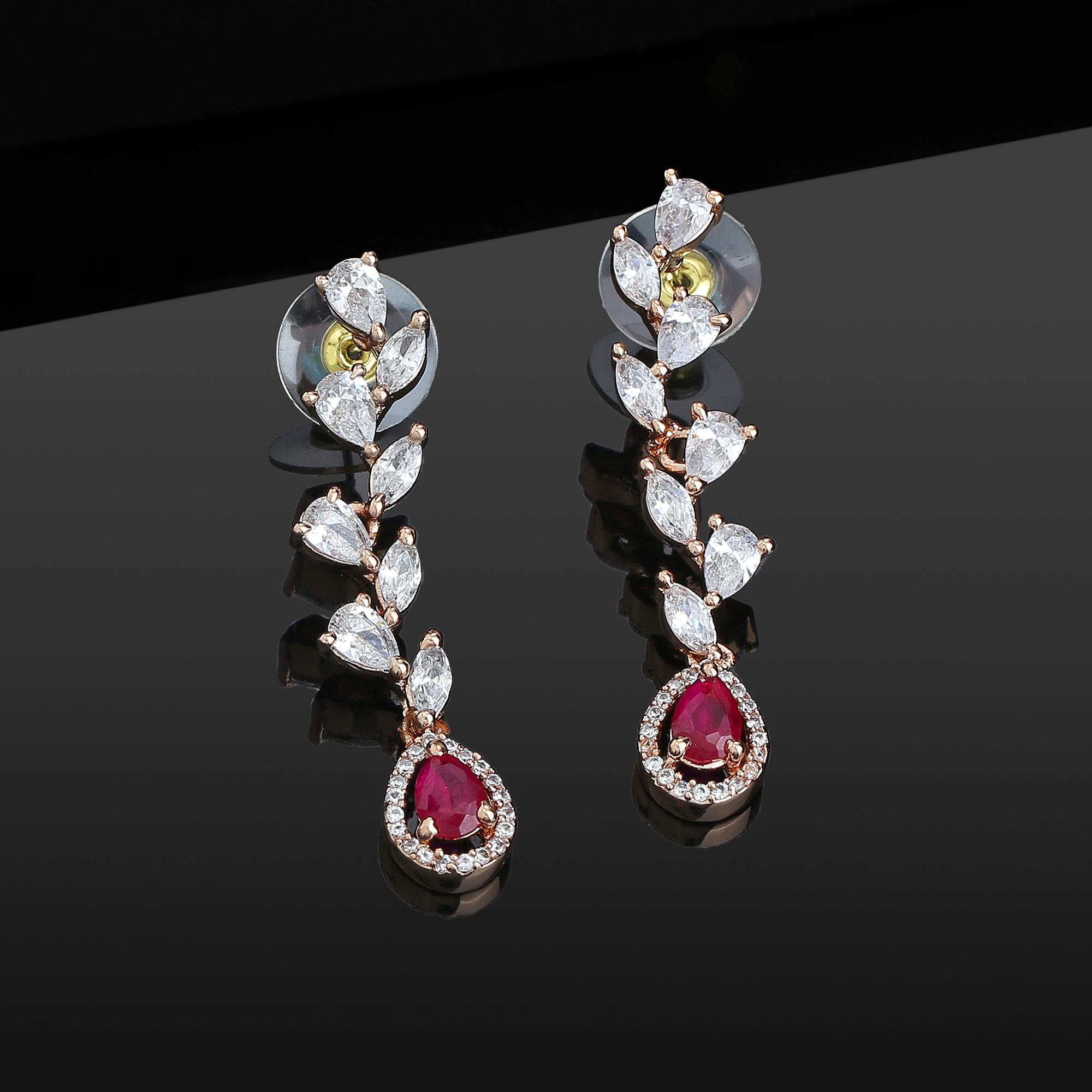 

Изысканные серьги Estele с покрытием из розового золота CZ для женщин