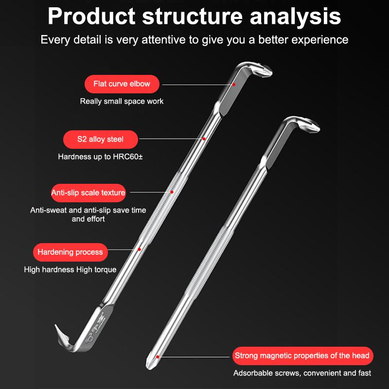L/S-Shaped Double Head Screwdriver, High Torque Mini Small Cross Screwdriver, High Hardness Double Head Screwdriver