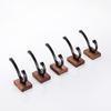 Black Walnut Wall-Mounted Towel & Coat Hook - No Drill Installation, Bathroom Door Back Hat Hook