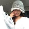 Solid Color Knitted Fisherman Hat Yarn Beanie Hat Sweet Women Bucket Hat  Women