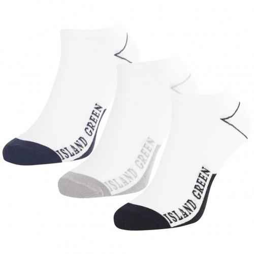 Island Green Mens Logo Trainer Socks (Pack of 3)
