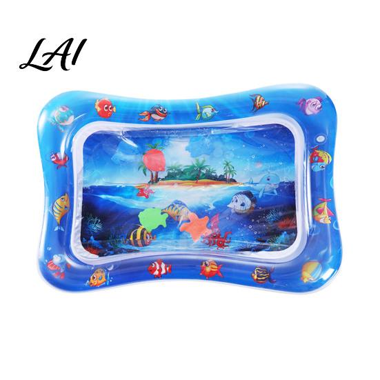 Stable Tummy Time Floor Mat Inflatable Splash Pad for Toddlers Thickened PVC Outdoor Water Sprinkler Play Soft Textured Babies Safe Sensory