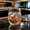 Kreativer Getränkebecher Halloween Geist Whiskeyglas, Schwarze Katze Spinnennetz Totenkopf Tumbler für Neuartige Form Glas Cocktail, 350ml Gruseliges Trinkgeschirr Zuhause