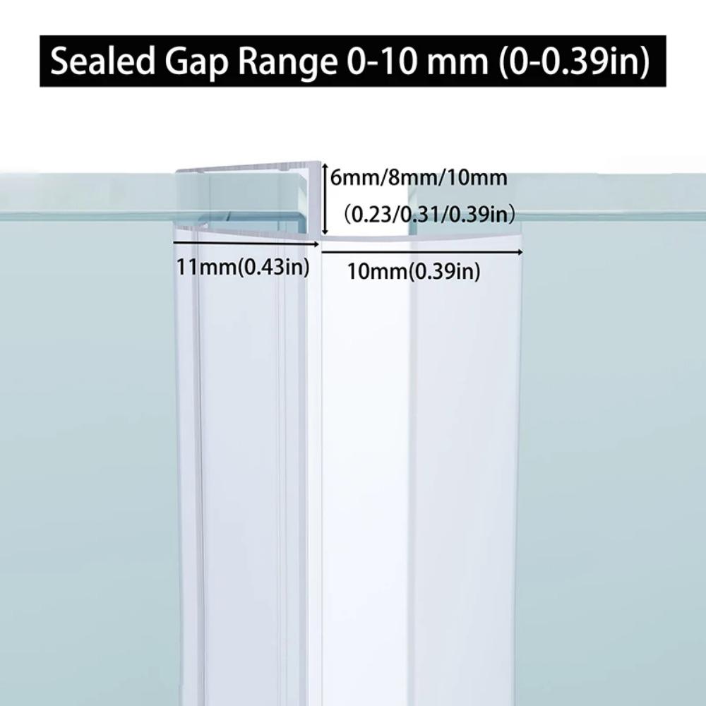 3M Shower Glass Door Seal Strip, Silicone Soft Shower Door Sweep To Stop Leaks, Frameless Seal Strip