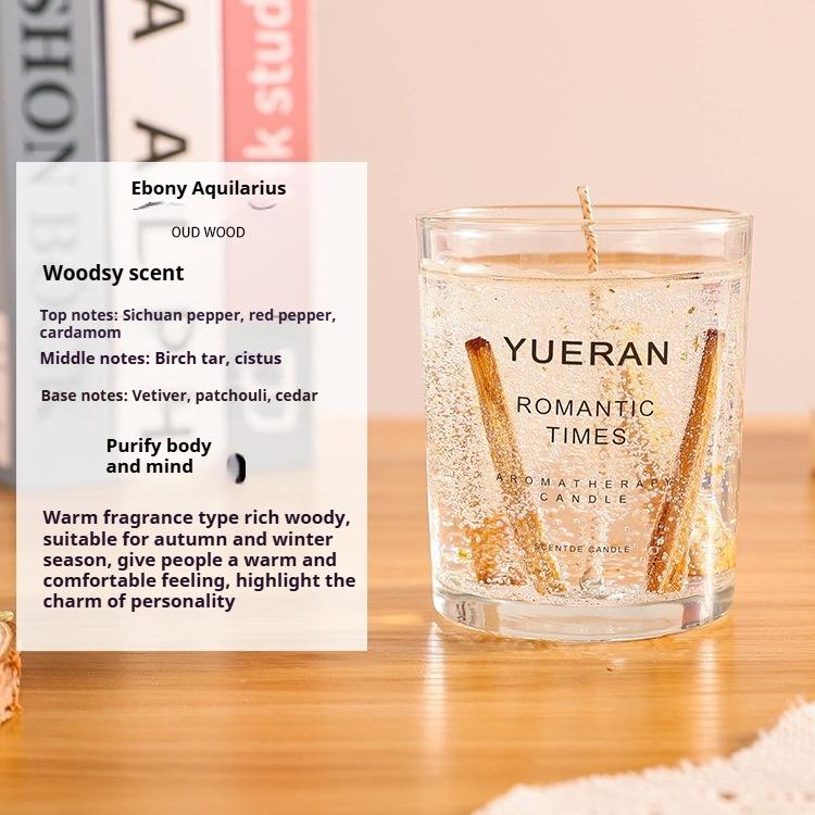 Real Flower Jelly Scented Candle Floral Candle Glass Bedroom Fragrance Ornament Gift