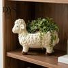 Resin Succulent Container Curly Sheep Planter Pot, Cute Lamb Flower Decorative Durable Thickened Animal Plant Pot for Succulents Cacti Indoor Outdoor