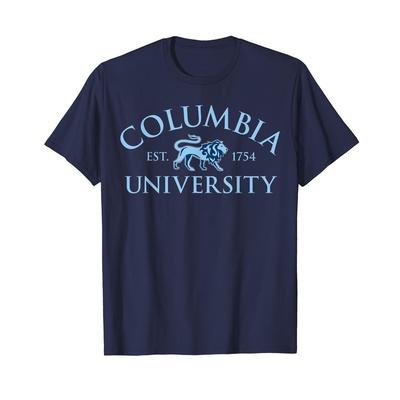 COLUMBIA UNIVERSITY Men's Scholars Lion EST. 1754 T-Shirt Navy - Official Licensed College Tee