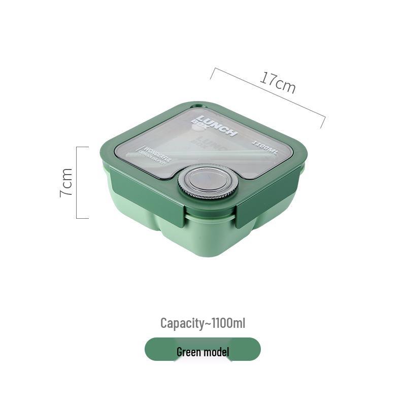 Microwavable Japanese-Style Wheat Straw Lunch Box Set with Compartments for Students and Office Workers