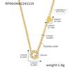 Qiong Yao 26-Letter Zircon Inlaid Jewelry Set: Gold-Plated Titanium Steel Necklace, Bracelet, Ring, and Stud Earrings.