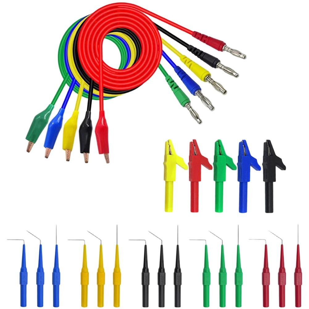 For automotive multimeter probe kit 25 pieces for electrical diagnostics with clips and nondestructive testing tips
