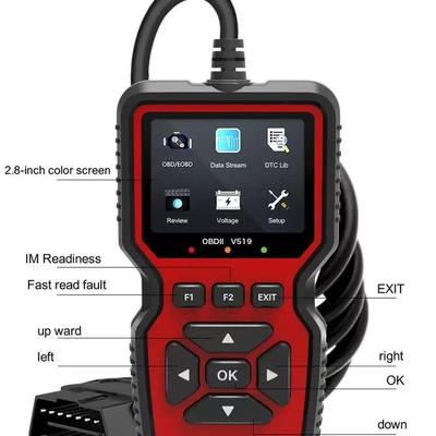 V519 Universal OBD Car Diagnostic Tool with ELM327 Battery Detection