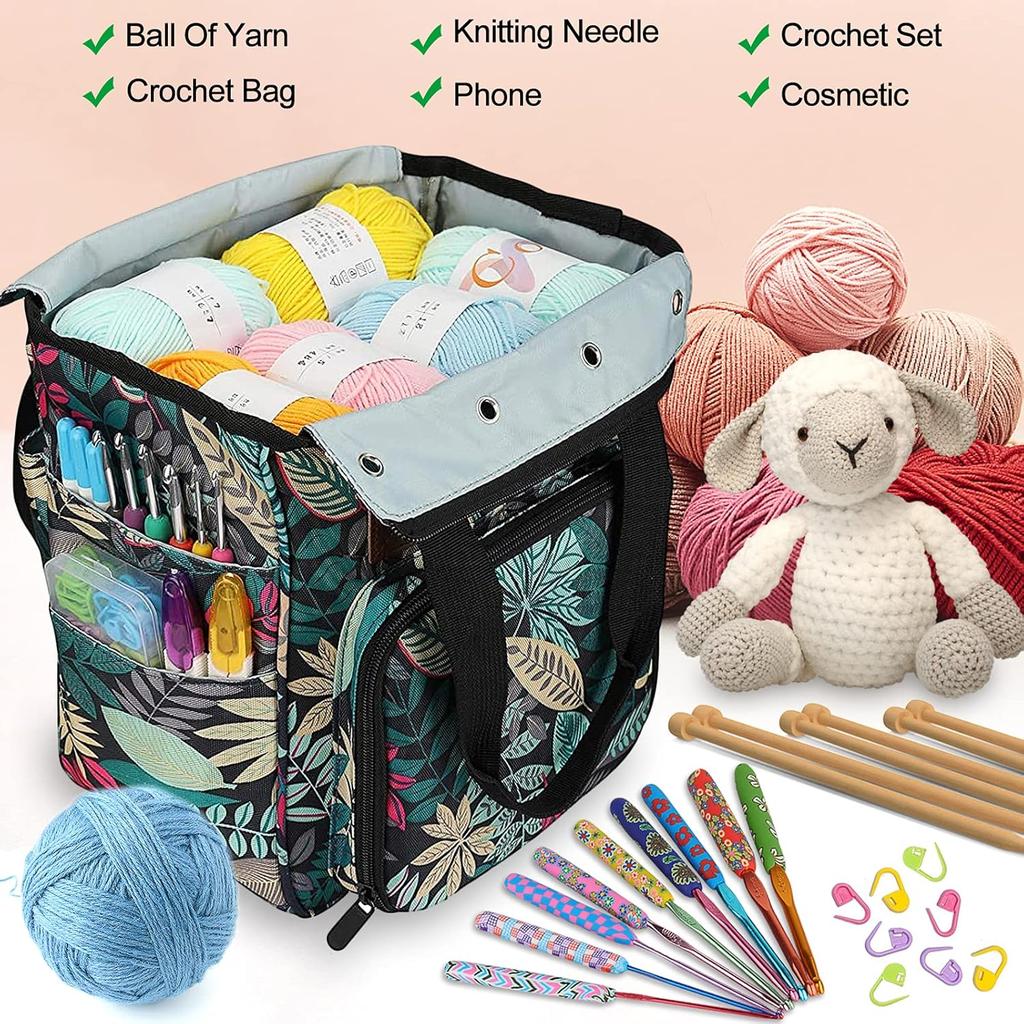 Oxford Knitting Storage Bag – Multi-Functional Dustproof Yarn Organizer for Hooks & Craft Supplies