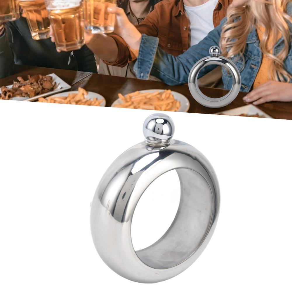 Mirror Polished Hip Flask Silver Stainless Steel Liquor Flask Glitter Bracelet Flask Gift