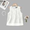 ZANZEA Vintage Womens Sleeveless Retro Ethnic Texture Casual Tank Tops