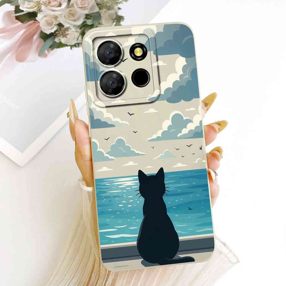 For itel A60 2022 Case Cute Rabbit Sunflower Silicone Soft ShockProof Back Cover For ITEL A 60 A60 ITELA60 Fundas Bumper Capas