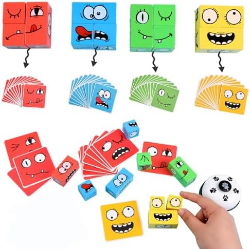 LADVATKIN Wooden Puzzle Blocks Interactive Brain Teaser Game with Bell Educational Toy for Kids Family Board Game