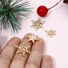 1 Piece Brass Christmas Charms 18K Gold Plated Christmas Snowflake Clear Cubic Zirconia Pendants For DIY Jewelry Making Findings