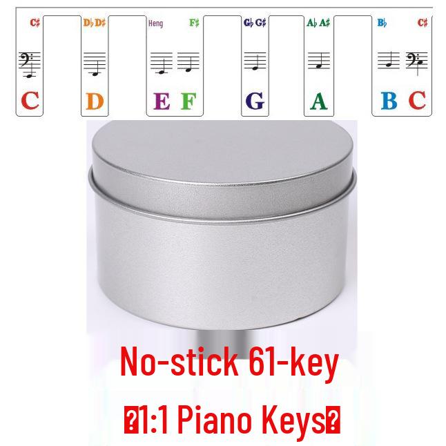 Adesivi Autoadesivi in PVC per Note di Pianoforte per 61/88 Tasti - Strisce per Tastiera di Pianoforte Rimovibili e Senza Colla