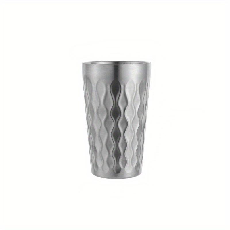 

350 мл пивная кружка из нержавеющей стали с волнистым узором стакан металлические кофейные чашки барная посуда для кухни дорожная чашка для воды Sand silver