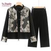 YUZHAOLIN New Chinese Style Floral Print Spring Two-Piece Set