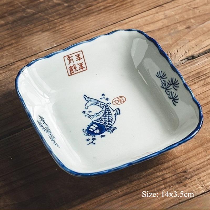 

6 Inch Square Plate Commercial Snack Plate Tableware Ceramic Dim Sum Plate Suitable for Household Hotel Tableware 6 inches