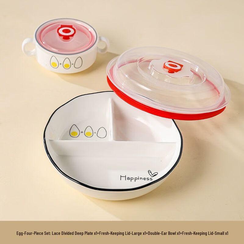 Nierxin Ceramic 3-Compartment Diet Plate