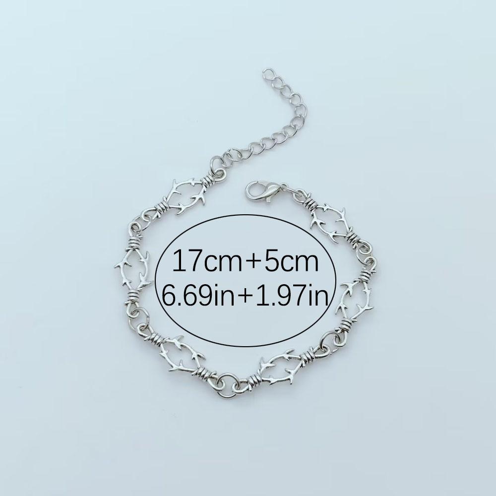 Neues kleines Dornen Eisen Unisex Armband für Damen, Hip Hop Gothic Punk Stil, Stacheldraht Kleiner Dorn Armband Halskette Geschenk
