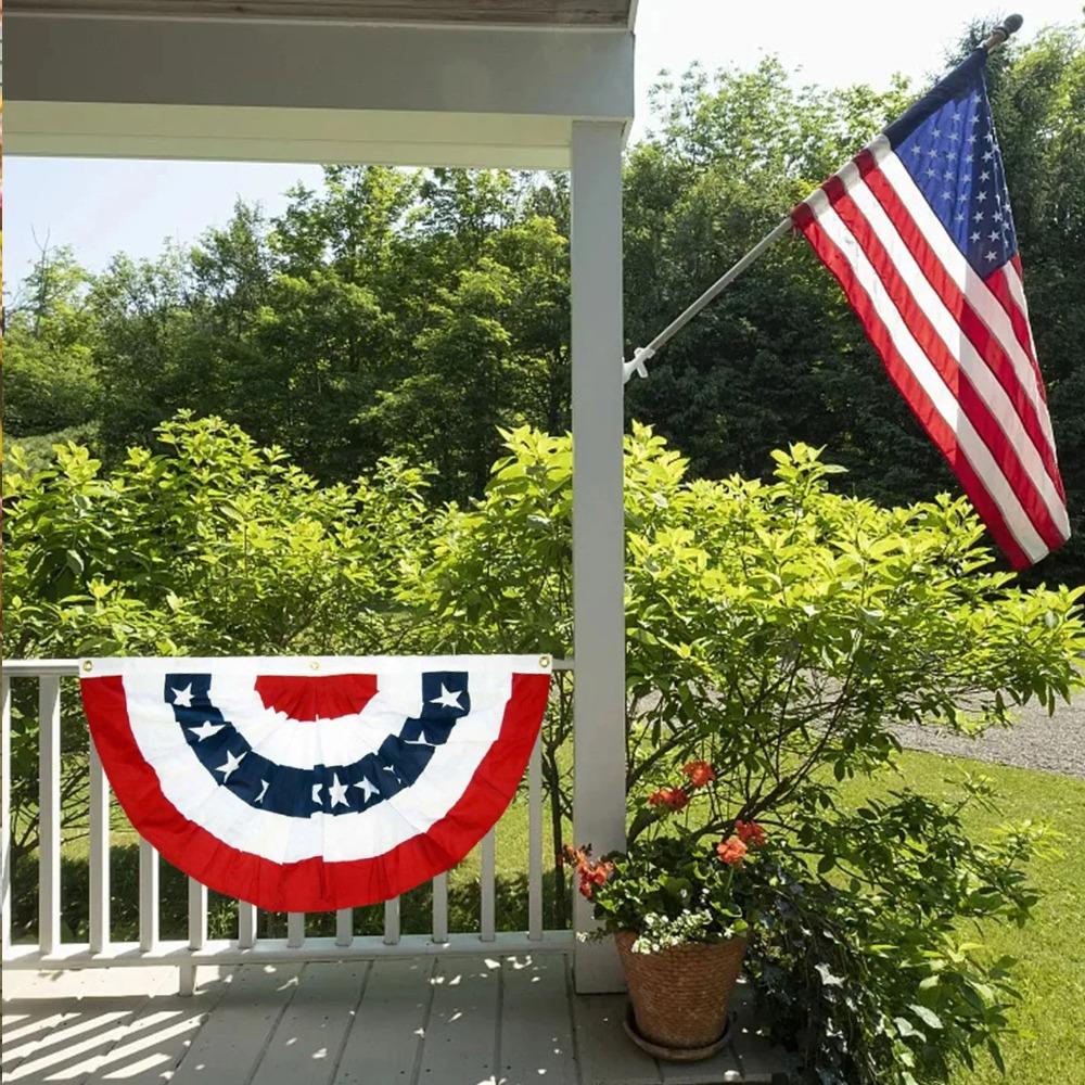 Independence Day Decoration Outdoor Garden Decoration Fence Fence Pendant Fan Flag Hanging Happy Easter Banner Sign Wall Banner