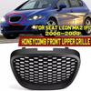 Black Mesh Debadged Grill Grille Mesh Badgeless Sport Racing Grill Compatible with Seat Leon MK2 1P 2006-2009