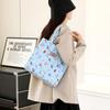Women's Large Capacity Letter Print Handbag Nylon Shoulder Bag Student Tote Bag