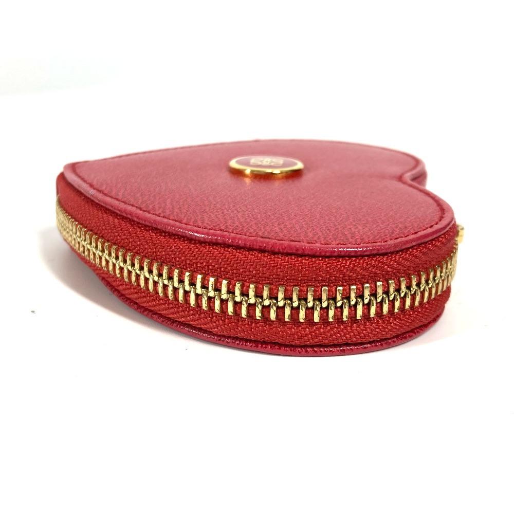LOEWE Anagram logo heart Wallet Coin Compartment coin purse Leather Red