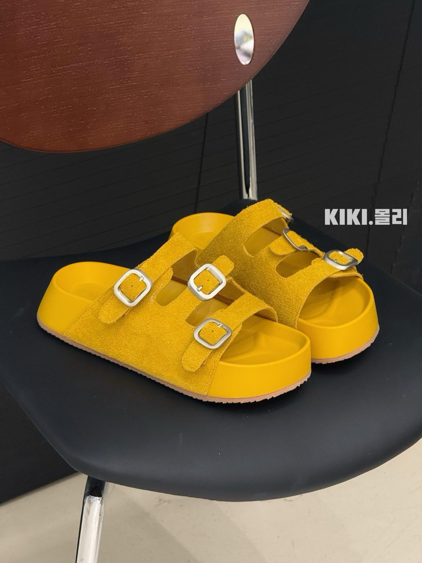 

Толстые подошвы классные тапочки женские летние новые универсальные ретро верхняя одежда пляжная обувь односложные тапочки прилив 35 жёлтый