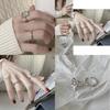 Trendy Minimalist Zircon Stone Ring For Women Fashionable Copper Design Adjustable Fit