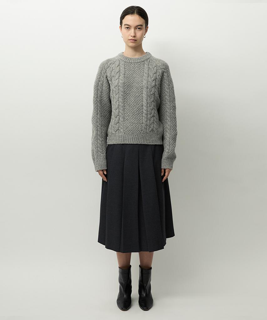 Leopeusaideuhwaiteulabel Shetland Cable Knit M.Grey