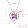 Crystals From Necklace Women Pendants S925 Sterling Silver Jewelry Purple Butterfly Austrian Rhinestone New
