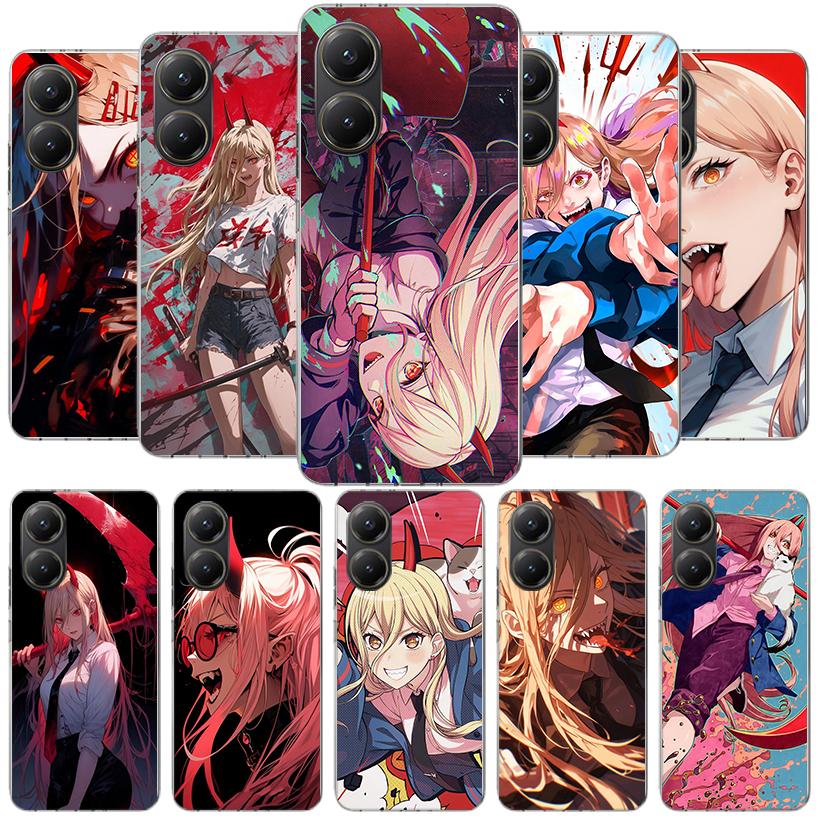 C-Chainsaw Mans Power Phone Case For Xiaomi Poco F7 Ultra X7 X6 X5 Pro M7 Redmi 15C 15 13C 13 12C 12 10C 10 9A 9C 9T 9 Shell Poc