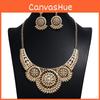 Bohemian Style Jewelry Set With Multilayer Necklace And Ear Accessories For Travel And Gift Use