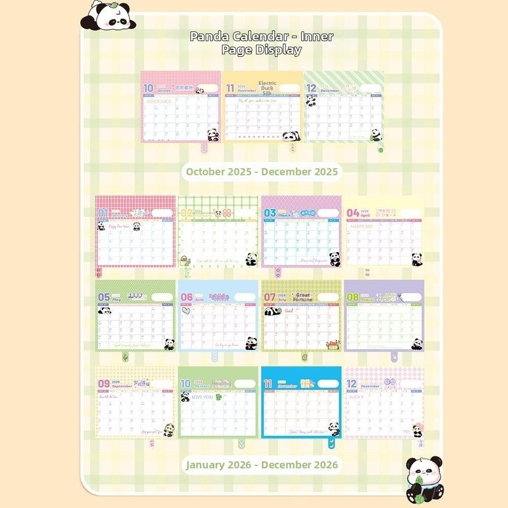 Coil 2026 Desk Calendar Capybara/Panda Schedule Planner Mini Calendar Office School Supplies