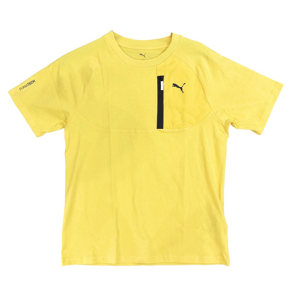 Puma Moisture Wicking Quick Dry Breathable Round Neck Short Sleeve T-Shirt Men Tops Yellow 690262-55