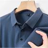 Mens Solid Color Mesh Breathable Short Sleeve Polo Shirt