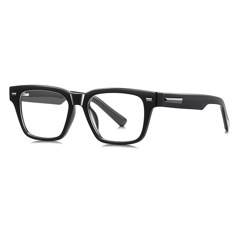 TR90 Trendy Anti Blue Light Reading Glasses Transparent Brown Square Presbyopic Eyewear For Men Computer Use