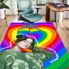 Bi-llie green Artwork Office Rug Chair Mat, Game Carpet, Suitable for Front Door, Bedroom, Living Room, Desk, Holiday Gift
