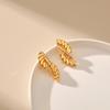 Twisted Chain Pendant Earrings Vintage French Gold Plated 18k Stud Earrings